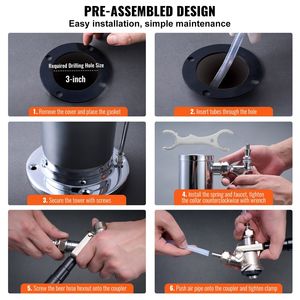 Dispensador de cerveza de un solo grifo de acero inoxidable con torre, regulador CGA320 de doble manómetro, kit de conversión para dispensadores de bebidas - Product Image 6