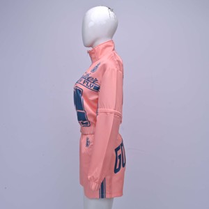 <b>Pink</b> Unisex Sporty Streetwear Tracksuit Set Full Sleeve Zipper Front Print Heavyweight Custom Autumn Shorts Quick Dry - Product Image 3
