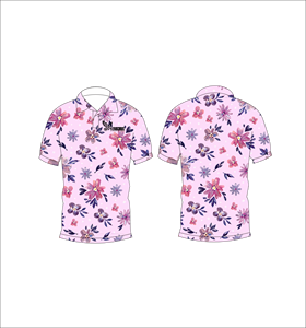 เสื้อโปโลพิมพ์ลายดอกไม้สีม่วงสำหรับผู้ชาย แขนสั้น สวมใส่สบาย เหมาะสำหรับฤดูร้อน เล่นกอล์ฟ น้ำหนักเบา มีปก แฟชั่น ขายส่ง รับผลิตตามแบบ OEM - Product Image 2