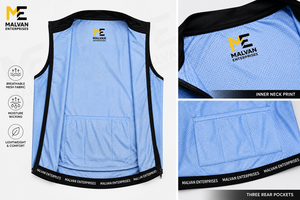 Premium Men's Sleeveless <b>Cycling</b> Jersey Blue Black Gradient Mesh Back Breathable Quick Dry Sport Vest - Product Image 4