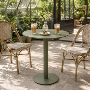 Table d'appoint ronde moderne en métal, table de café, table à manger, utilisation intérieure et extérieure - Product Image 5