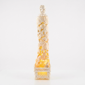 Lámpara de Hueso de Búfalo Tallada a Mano de Lujo, Diseño de Filigrana Sostenible, Portavelas Decorativo Vintage, Venta al Por Mayor para Exportación - Product Image 1