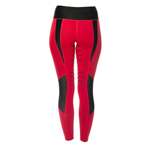 Women High Waist Printed Knitted Leggings Mesh Panel Cutout Design Ankle Length Breathable Color Blocking Horse Riding Pants - Product Image 2