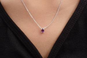 Collier artisanal de créateur en argent sterling 925 avec améthyste naturelle, bijoux raffinés pour femmes, pour mariages, personnalisable - Product Image 4