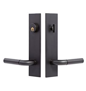 Manija de Doble Puerta de Acero Inoxidable Negro, Personalizable para Muebles del Hogar, con Herrajes para Puertas de Pasaje y Privacidad - Product Image 1