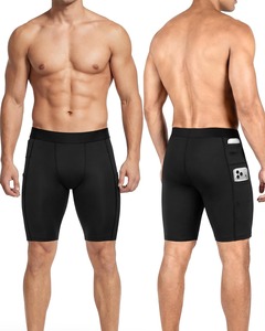Custom <b>Men</b> <b>Compression</b> <b>Shorts</b> With 3 Pockets Quick Dry 4 Way Stretch Gym Running Sports Base Layer OEM Wholesale Apparel - Product Image 2