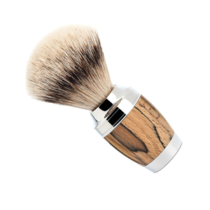 Pinceau à raser Badger Silvertip avec manche en bois, poils de haute qualité, certifié CE, pour le rasage humide, soin de la barbe en salon, accents chromés - Product Image 6
