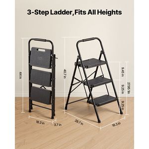 Sgabello Pieghevole Leggero con Capacità di 270 Kg, Pedali Larghi Antiscivolo e Impugnatura Confortevole - Product Image 2