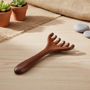 Peigne de massage du cuir chevelu en bois naturel, Gua Sha, brosse de massage des méridiens pour la croissance des cheveux, le soulagement du stress et la relaxation du corps - Product Image 1