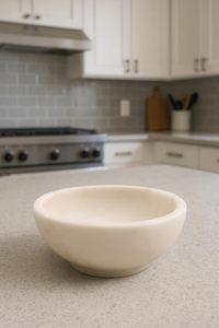 Premium Decorative Natural Marble Bowl <b>White</b> Stone Fruit Bowl For Kitchen and <b>Tables</b> at Affordable Price - Product Image 2