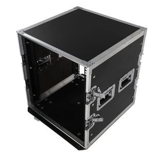 Armadio per Attrezzature DJ a Singolo Strato 19'' 12U con Doppia Porta Nero e Argento per Sistema da Palco - Product Image 6