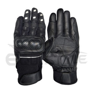 ถุงมือมอเตอร์ไซค์แบบเต็มนิ้ว หนังแพะ รองรับหน้าจอสัมผัส ถุงมือขี่มอเตอร์ไซค์แบบสั่งทำพิเศษ อุปกรณ์ป้องกันสำหรับนักขี่มอเตอร์ไซค์ ผู้ผลิตถุงมือมอเตอร์ไซค์สีดำ - Product Image 1