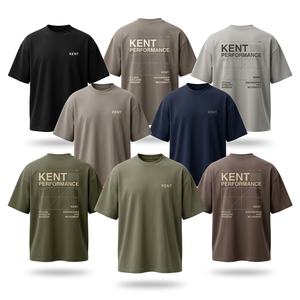 เสื้อยืดออกกำลังกายแบรนด์ส่วนตัว เสื้อยืดฟิตเนสแบบกำหนดเอง เสื้อผ้ากีฬา Unisex ผ้าฝ้าย 100% ระบายอากาศได้ดี ทรงโอเวอร์ไซส์ น้ำหนักเบา - Product Image 1