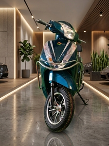 NK E-BIKES Shrvil <b>Electric</b> Scooter By Engtian <b>Electric</b> Bike Public Limited 60-70 Km Range App Connectivity Peacock Blue - Product Image 1