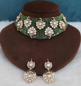 Premium Quality Moissanite Polki And Doublet Stone Choker <b>Necklace</b> Set Perfect For Weddings, Special Occasions, Party Wear - Product Image 3