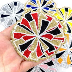 Premium Custom Embroidery Badge with Heart Flower Design Twill Fabric <b>Machine</b> Made Iron on Sew on Patch for <b>Clothes</b> Bags Hats - Product Image 3