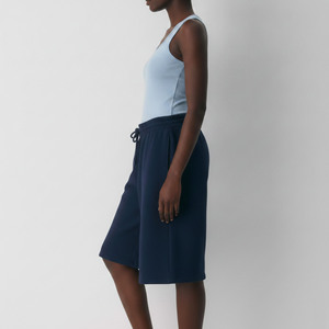 New Wholesale Hot Summer Casual Wear Women's High Waist <b>Elastic</b> Vintage Style Shorts Button Custom Silk Screen Breathable - Product Image 6