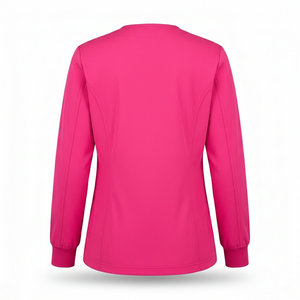 Veste de travail pour hygiéniste dentaire à manches longues, col rond, fermeture à boutons, uniforme médical pour femmes, prix de gros - Product Image 3
