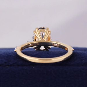 OM GEMS <b>14K</b> Yellow <b>Gold</b> E-F Color VVS-VS Clarity IGI Certified 2CT Oval Cut Halo CVD Lab Diamond Engagement <b>Ring</b> For Her - Product Image 4