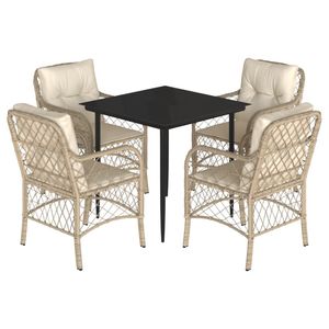 Ensemble de salle à manger de jardin beige - Product Image 2