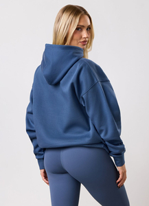 Street Style Custom Logo Cotton Fleece Heavyweight Pullover Women's Oversized Blank Plain Sweatshirt Lounge Hoodie With Pockets - Product Image 2