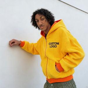 Sudadera Casual de Calle para Hombre con Cremallera, Bolsillo Canguro, Manga Larga, Tejido Acanalado, Logotipo Personalizado y Estilo Oversize - Product Image 2