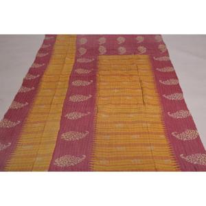 Couverture Kantha Imprimée Faite à la Main Lavinas, Motif Floral Indien, en Coton Lavable, Écologique, Style Bohème Vintage, Couvre-lit Réversible - Product Image 3