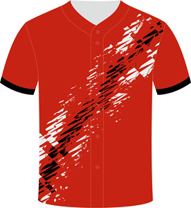 Camiseta de Béisbol Unisex Blanca con Estampado Geométrico Negro y Rosa, Manga Corta, Cierre de Botones, 100% Poliéster, Transpirable, Antibacteriana - Product Image 2