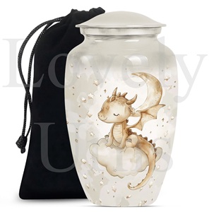 โกศสีขาวรูปมังกรน้อยสำหรับใส่เถ้ากระดูก โกศที่ไม่เหมือนใครสำหรับเก็บเถ้ากระดูก ของที่ระลึกสำหรับการเผาศพ ของตกแต่งเพื่อเป็นที่ระลึก - Product Image 3