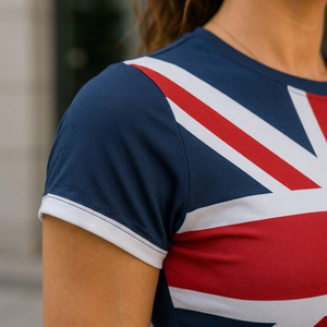 Camiseta Corta Y2K para Mujer, Personalizada con Bandera, Ajustada, Anti-Pilling, de Poliéster y Spandex - Product Image 5