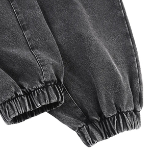Nouveau pantalon de jogging pour homme, coupe droite, style rétro, multicolore, blanc vieilli, effet usé, en tissu peigné, délavé effet neige, taille mi-haute, 100% - Product Image 3