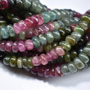 Cuentas de turmalina natural multicolor lisas en forma de rondel, hebras de piedras preciosas de 6 mm y 7 mm, cuentas sueltas en hilo para joyería, collar y pulsera. - Product Image 2