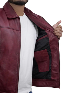 <b>Men</b> Genuine <b>Leather</b> Turn Down Collar Waterproof Windproof Eco-Friendly Streetwear Motorbike <b>Jackets</b> with Low MOQ - Product Image 4