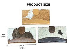 Real Cowhide Leather Wallet Clutch Stylish Multi Uses Western Wallets for Women Genuine Leather <b>Unique</b> Designer Clutch - Product Image 2