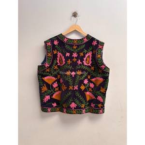 Chaleco de Terciopelo Unisex, Hecho a Mano, con Bordado Largo, Estilo Boho Chic, Chaqueta Casual para Mujer - Product Image 4