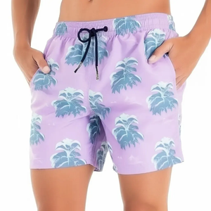 Summer <b>Men's</b> Swim <b>Trunks</b> Beach Shorts Elastic Closure Quick Dry Short Pants With Zipper Pockets Beach Swimming Short For <b>Men</b> - Product Image 3