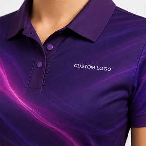 Custom Purple Magenta Neon Wave <b>Womens</b> <b>Polo</b> <b>Shirt</b> Quick Dry Breathable Short Sleeve Performance Uniform WPS-0738 - Product Image 6