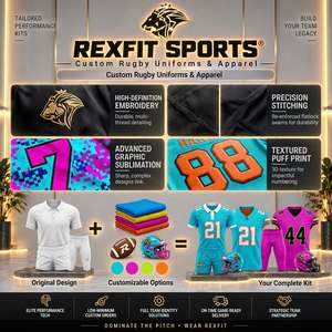 Tenue d'équipe de rugby personnalisée, maillot et short respirants, vêtements de sport durables pour l'entraînement en club, les matchs et les compétitions - Product Image 5
