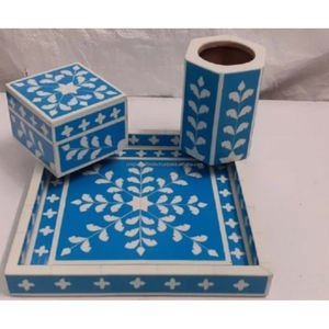 Juego de quemadores de incienso clásicos de madera |   Porta Incienso Artesanal con Copa de Latón |   Bandeja con Incrustaciones de Madreperla para Decoración del Hogar Árabe - Product Image 3