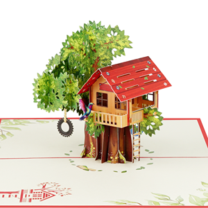 Custom Design Handmade 3D Pop Up Tree House <b>Card</b> for <b>Gift</b> and Decoration - Product Image 6