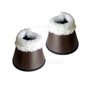 Bell Boots <b>Synthetic</b> <b>Leather</b> with Neoprene Fluffy Wool Collar Velcro Fastening Large Pair - Product Image 4