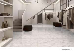 Carreaux de porcelaine émaillée polie haute brillance 24x48 pouces, grand format, pour revêtement de sol intérieur résidentiel et commercial contemporain - Product Image 4