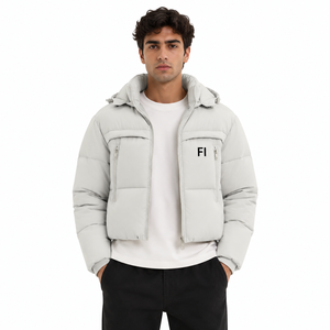 Men's Winter Hooded <b>Jacket</b> Full Zip Quilted Puffer Men's <b>Jackets</b> Insulated Fashion Outerwear Waterproof <b>Jacket</b> Wholesale OEM USA - Product Image 1