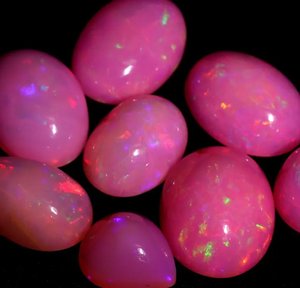 Natural Pink Ethiopian Opal Cabochon 6-8mm Welo <b>Fire</b> Opal Loose Gemstone Jewelry Making Wholesale Bulk - Product Image 5
