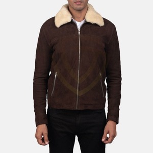 2026 Top Trending Men <b>Suede</b> <b>Jacket</b> Top Vintage Look Winter Fabric Men <b>Suede</b> Leather <b>Jacket</b> - Product Image 4