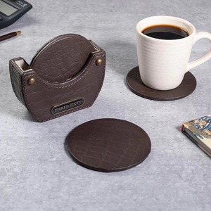 Posavasos de Cuero PU Grueso OEM, Antideslizantes, para Café, Cerveza y Vino, Disponibles al por Mayor - Product Image 5