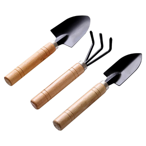 Ensemble d'outils de jardin modernes avec manche en bois, truelle, cultivateur, outils à main en acier pour la plantation et l'aération du sol, outils d'entretien des plantes - Product Image 1