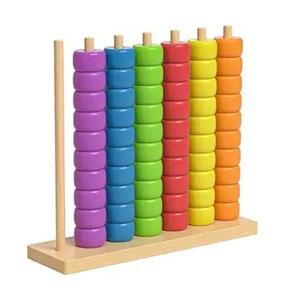 Wooden Counting Abacus Toy With Colorful Stacking <b>Rings</b> Educational Math Learning Puzzle For <b>Kids</b> Early Skill Development - Product Image 1