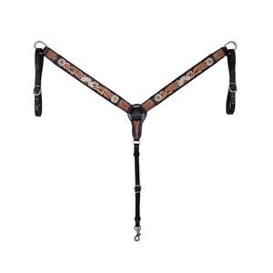 Collar de pecho pintado occidental de cuero de vaca 100% hecho a mano más vendido, diseño tallado, venta directa al por mayor del proveedor del fabricante - Product Image 4