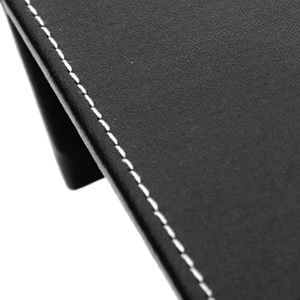 Porte-serviettes carré en similicuir noir de qualité supérieure avec surpiqûres contrastées - Product Image 3